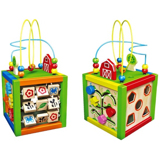 Ergoterapinis medinis lavinamasis kubas - labirintas ECO TOYS 5*1